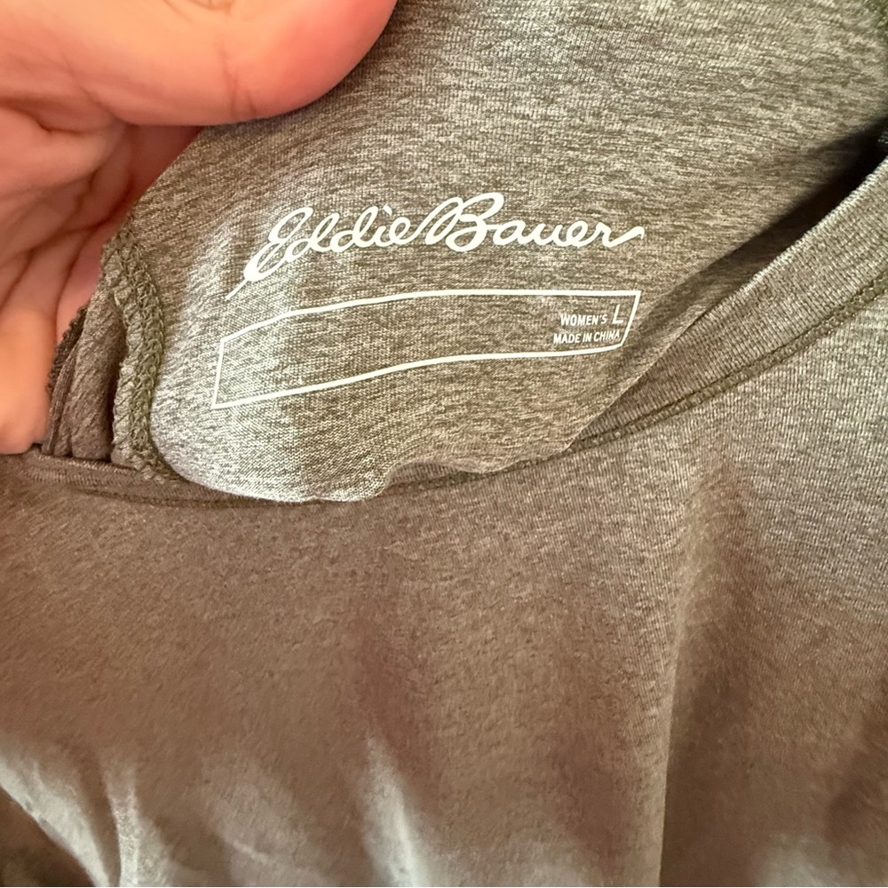 Women's Casual Athletic T-Shirt Set - Olive Green and Lavender, Hiking outdoors - Picture 3 of 3